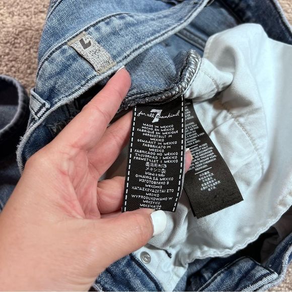 7 for all Mankind Jeans Size 30 Blue Denim Stretch Straight Leg - Picture 6 of 9